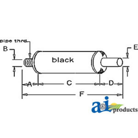 A & I PRODUCTS Muffler 12" x5" x5" A-521017M91